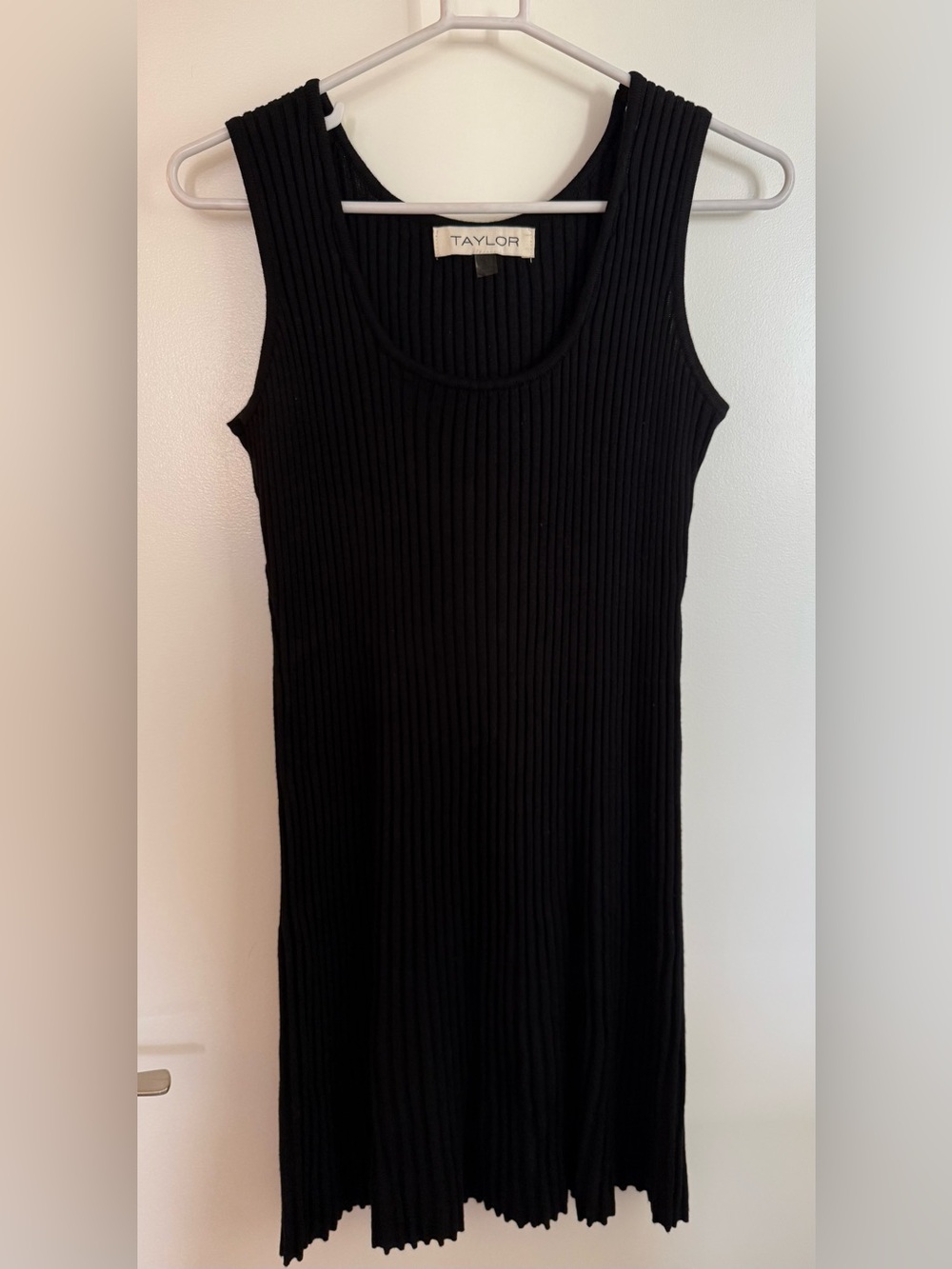 Taylor Black Ribbed Scoop Mini Dress